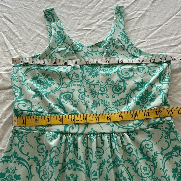 Tehama Teal Built in Bra Floral Stretch Dress Poly Sz S - Picture 6 of 11